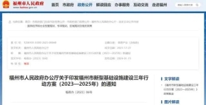 行动方案出台！福州将大力推进新型基础设施建设（全文+解读）