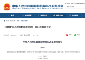 《煤炭矿区总体规划管理规定》 2024年第29号令